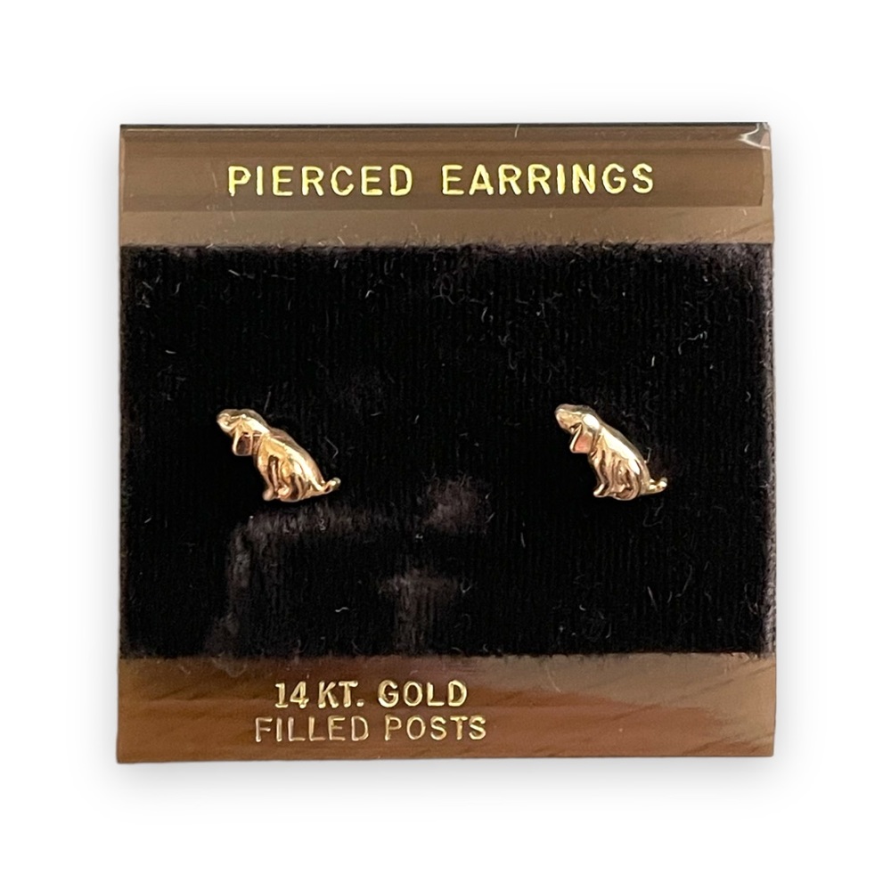 14KT Gold Filled NWT Dog Earrings Studs